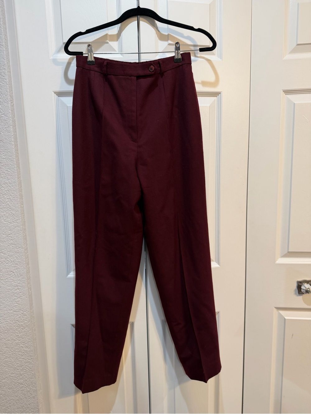 Talbots Vintage Burgundy 100% Wool Dress Pants‎ High Waist Women's Size 10